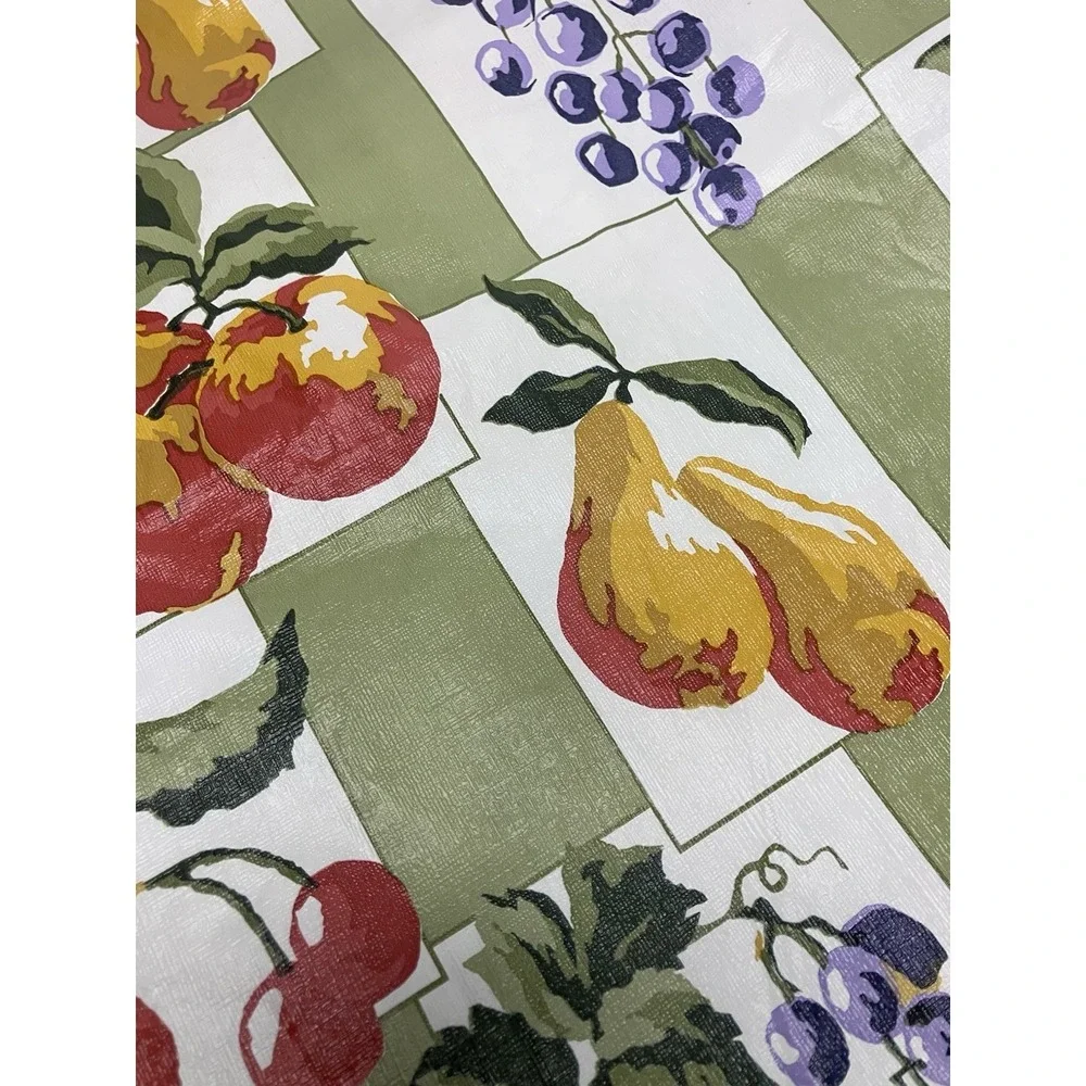 Vintage Vinyl Flannel Back Kitchen Tablecloth 52